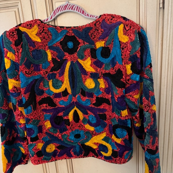 Very unique ribbon jacket by Cache sz med-large. - Picture 2 of 4